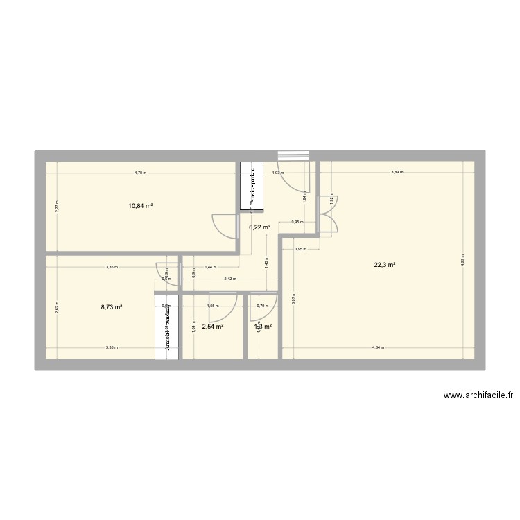 Taverny. Plan de 6 pièces et 52 m2