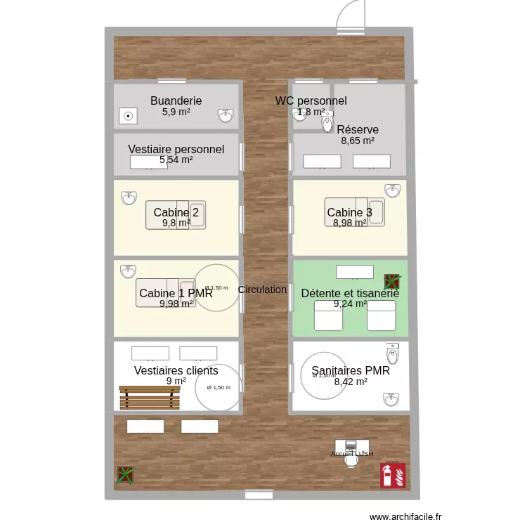 plan lush. Plan de 11 Pièces et 129 m²