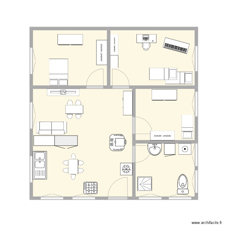 MACHIEL-MERCIER. Plan de 5 pièces et 32 m2