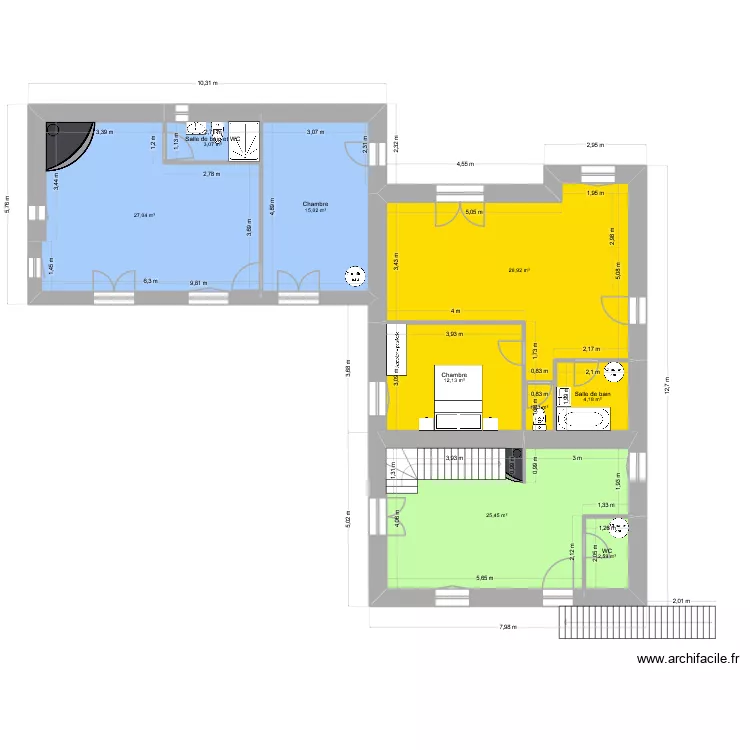 Bois d\'Aillac pour Pauline. Plan de 14 et 251 m² Bois d\'Aillac pour Pauline. Plan de 14 et 251 m²
