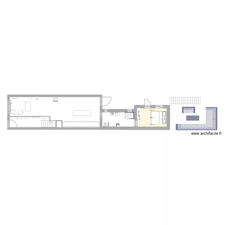 Chaussee j.Ferry. Plan de 1  et 10 m²