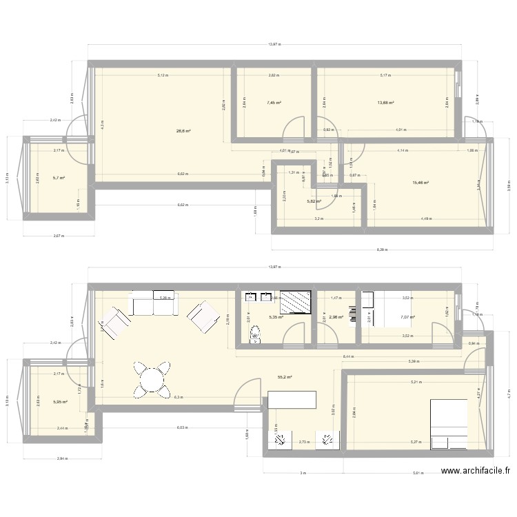 Plan n°5. Plan de 11 pièces et 151 m2