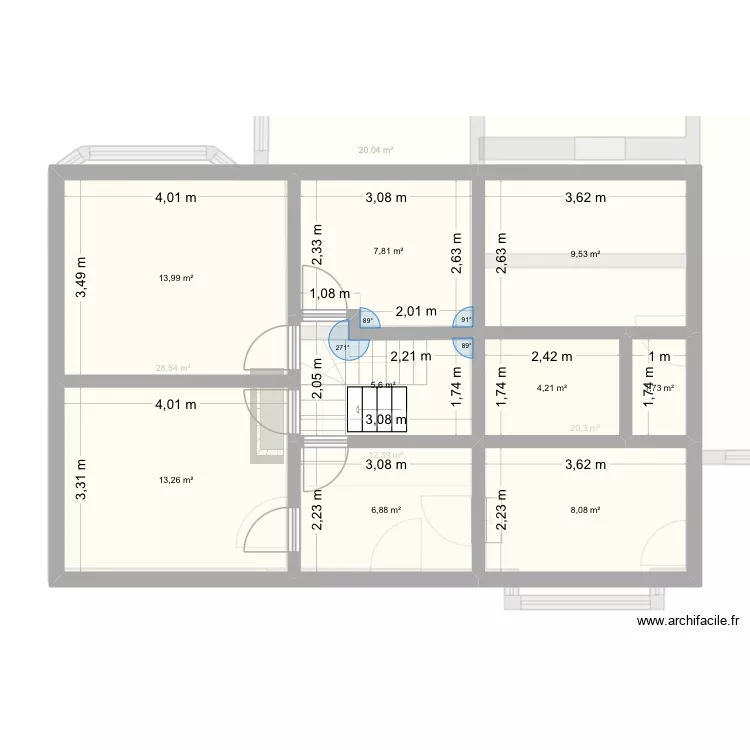 Grumiaux SP v2. Plan de 16  et 218 m²