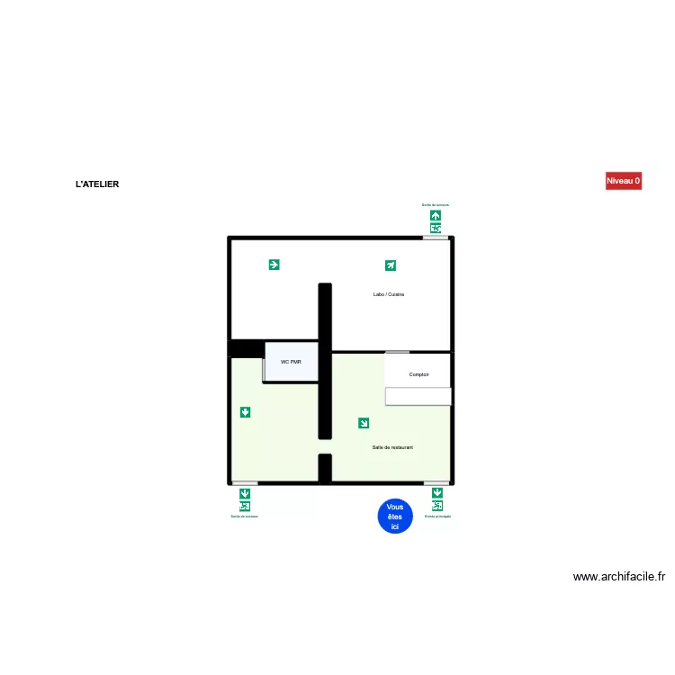 Plan d'intervention L'ATELIER. Plan de 7 et 73 m² Plan d'intervention L'ATELIER. Plan de 7 et 73 m²
