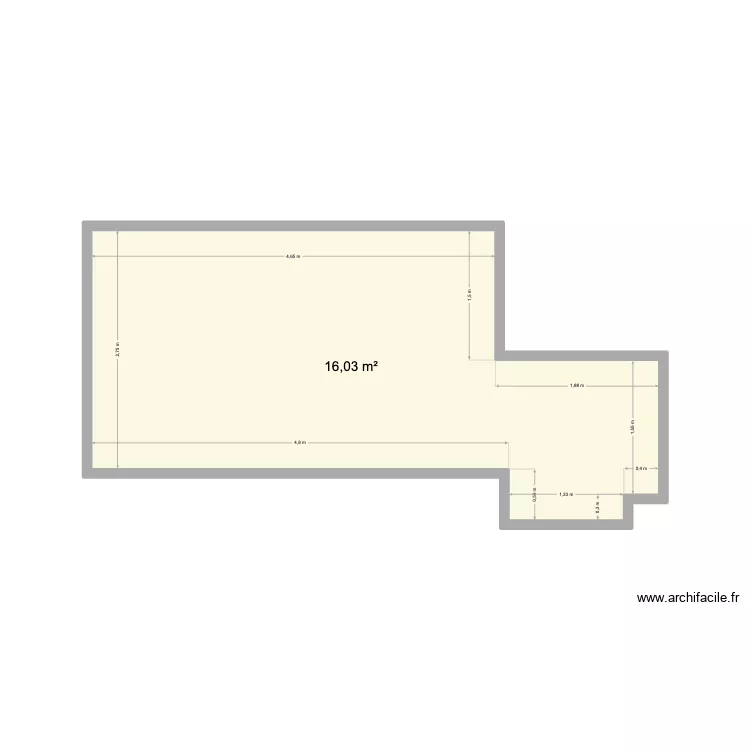 cave. Plan de 1  et 16 m²