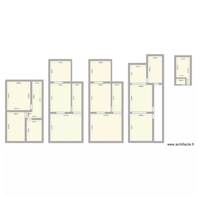 Ixelles. Plan de 18 pièces et 229 m² Ixelles. Plan de 18 pièces et 229 m²