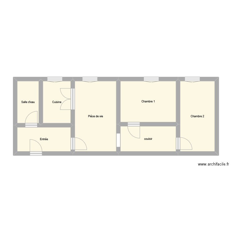 102 av Danielle Casanova. Plan de 7 pièces et 55 m2