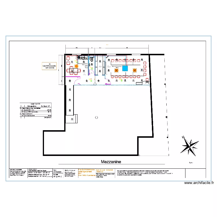 Plan d'implantation Mezzanine. Plan de 