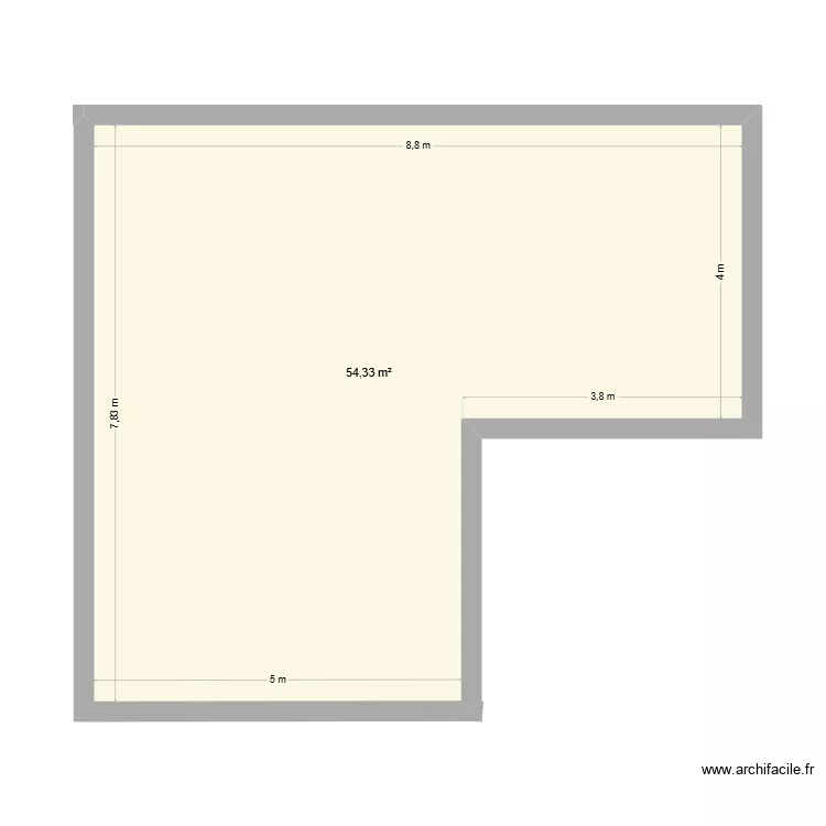 Xavier. Plan de 1  et 54 m²