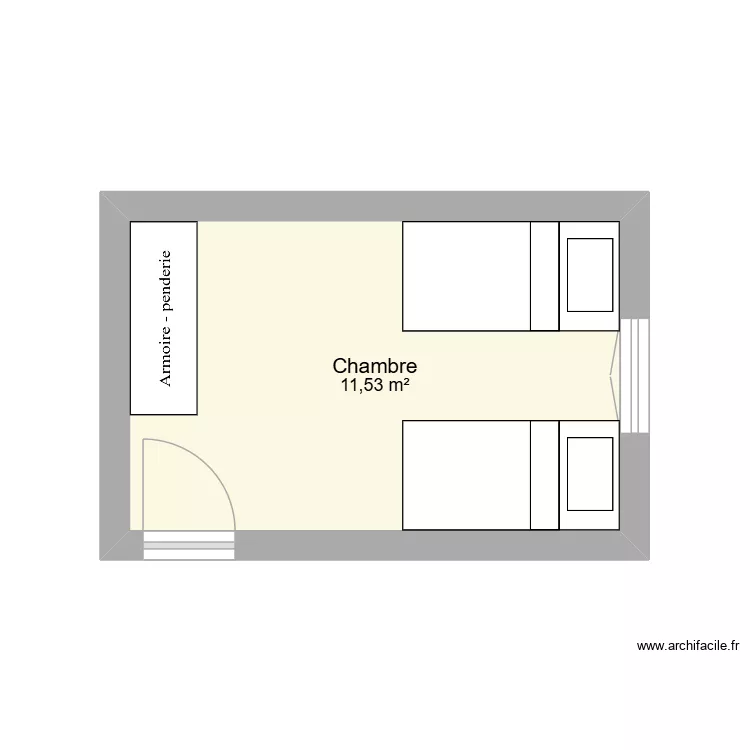 Chambre petites. Plan de 1 et 12 m² Chambre petites. Plan de 1 et 12 m²
