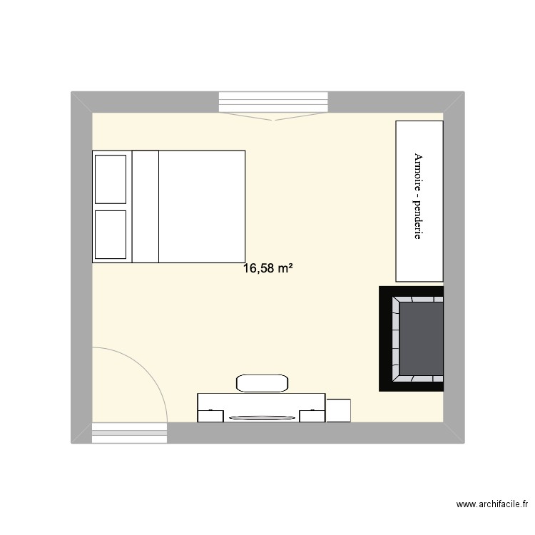 Chambre Margaux. Plan de 1 pièce et 17 m2