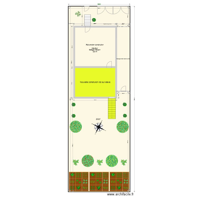 Plan situation travaux escalier. Plan de 4 pièces et 285 m2