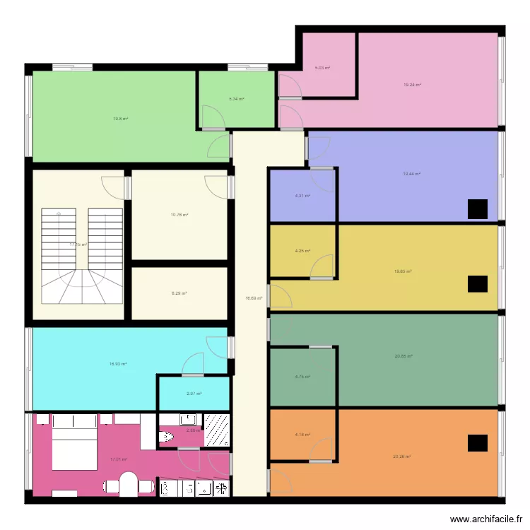 CASAL RIBEIRO PISO 8 - 8 T0. Plan de 20  et 238 m²