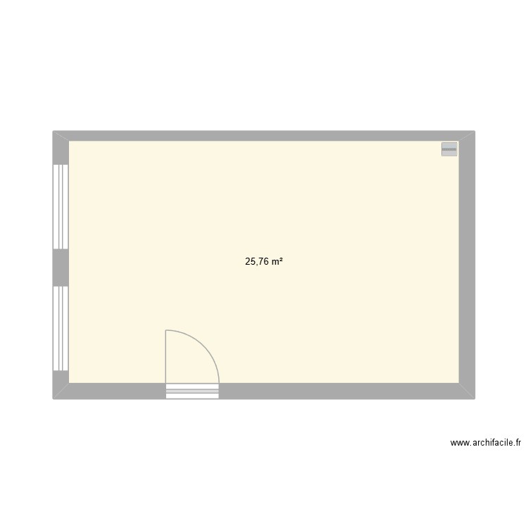 Couture 1. Plan de 1 pièce et 26 m2