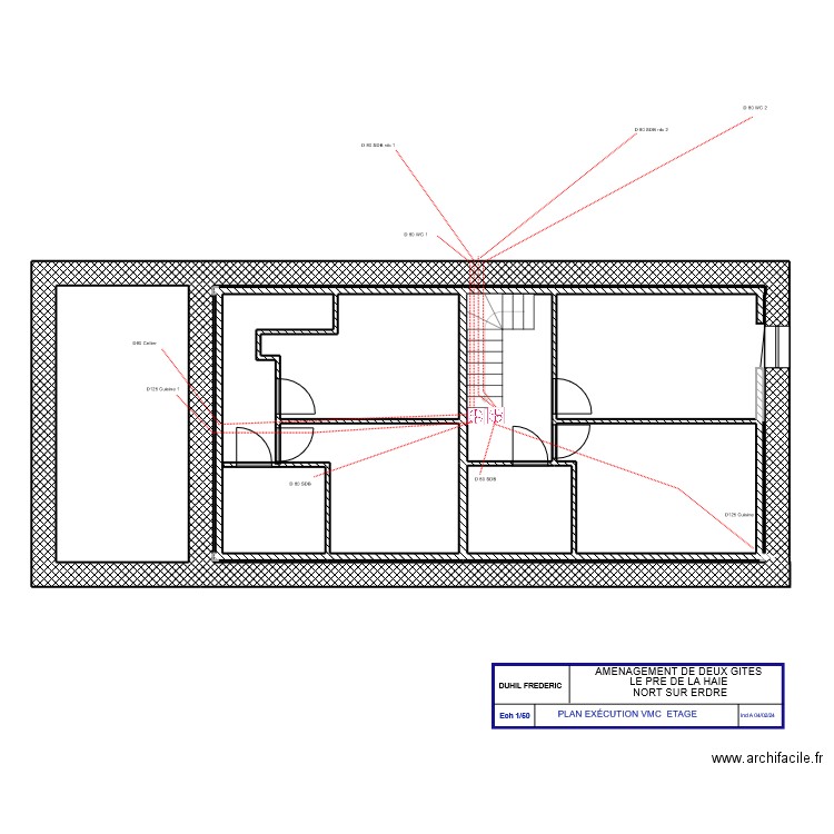 VMC  DUHIL . Plan de 7 pièces et 89 m2