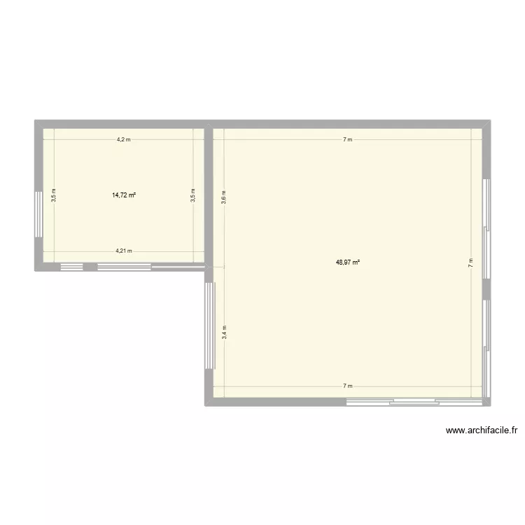 planche RDC. Plan de 2 et 64 m² planche RDC. Plan de 2 et 64 m²