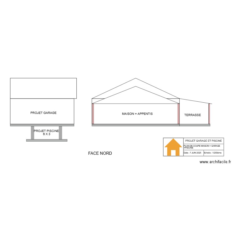 PLAN DE COUPE NORD.. Plan de 0 pièce et 0 m2