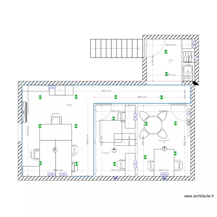 MEZZA BUREAU 2. Plan de 