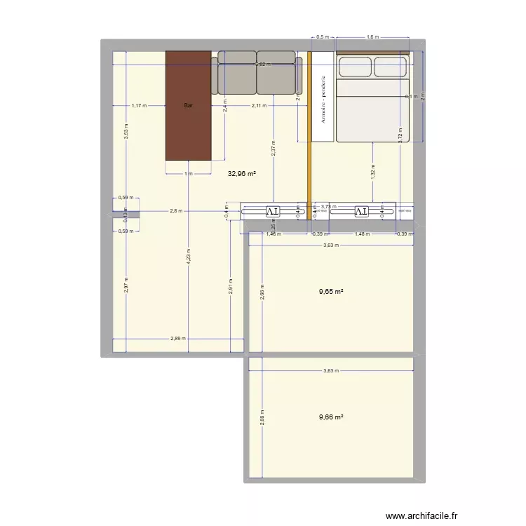 flo. Plan de 3 Pièces et 52 m² flo. Plan de 3 Pièces et 52 m²