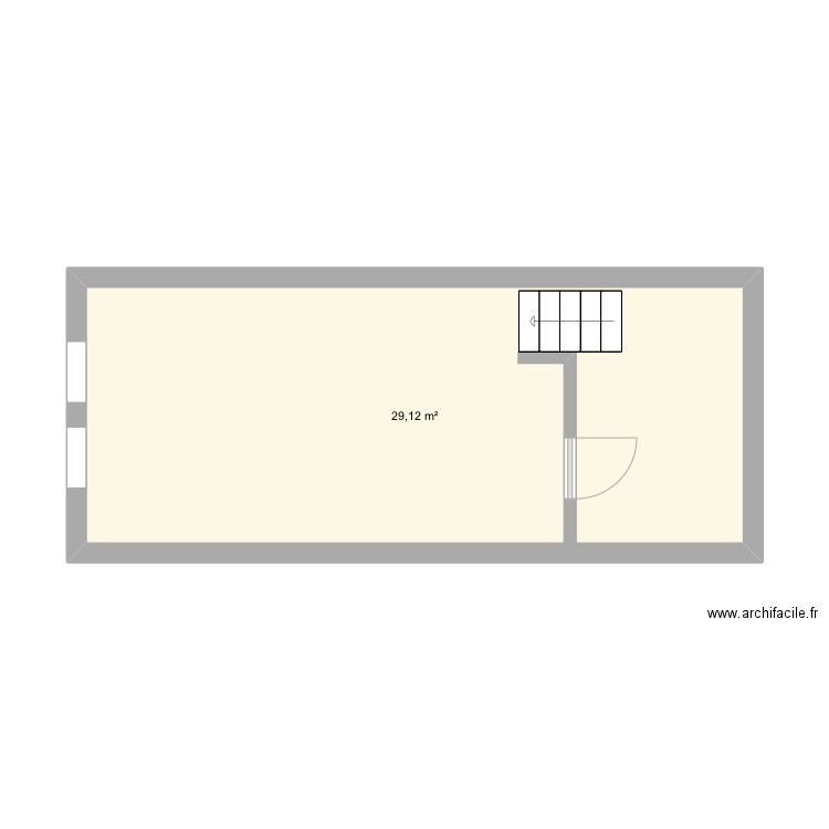 Bovenverdieping 2 Veldegem. Plan de 1 pièce et 29 m2