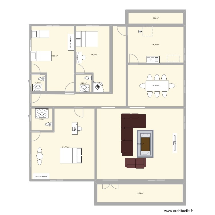 PLAN PRINCE. Plan de 12 pièces et 194 m2