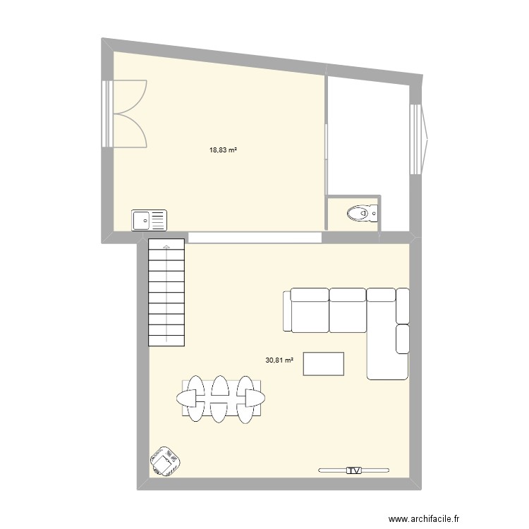 eric. Plan de 4 pièces et 82 m2