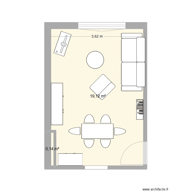 Maison Lexhy. Plan de 2 pièces et 19 m2