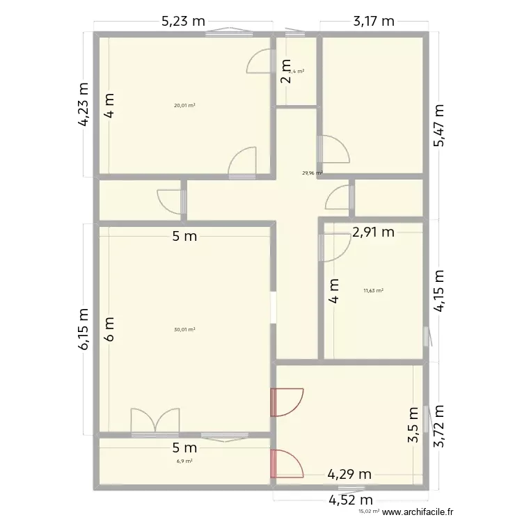 Plan d'une maison 3e. Plan de 7 Pièces et 116 m² Plan d'une maison 3e. Plan de 7 Pièces et 116 m²
