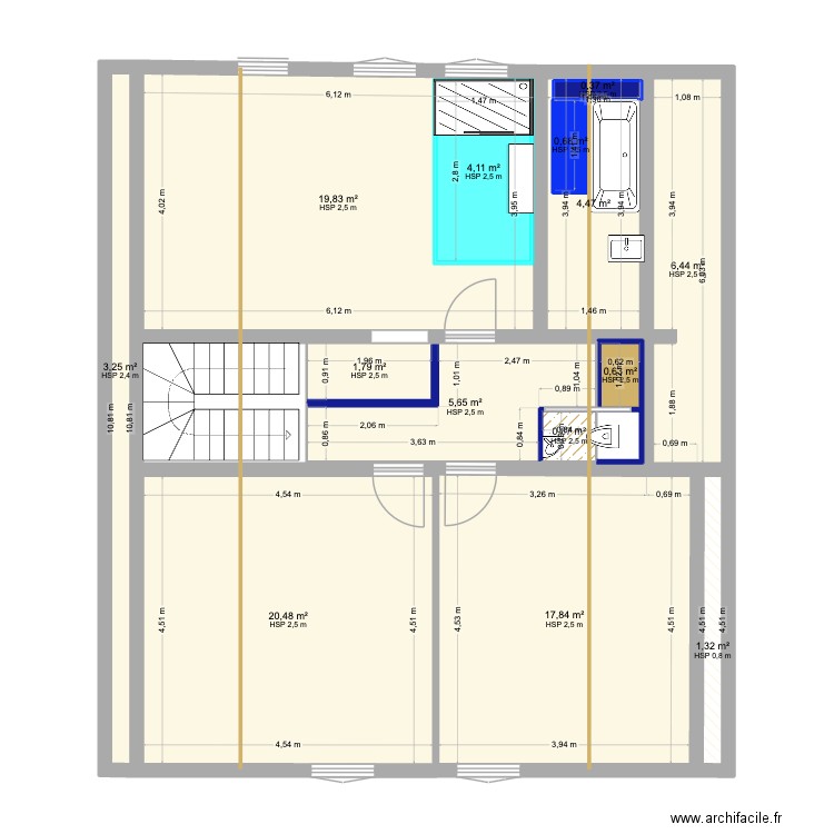 CASA_ST_PRIX-ETAGE-NG-v1. Plan de 14 pièces et 93 m2