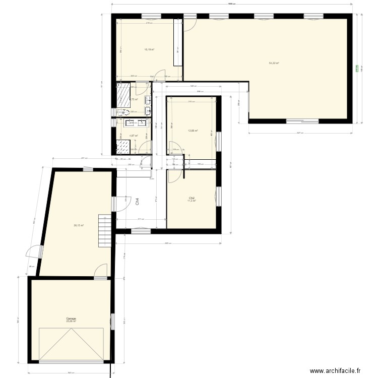 projet Beaulieu 13/01. Plan de 8 pièces et 156 m2