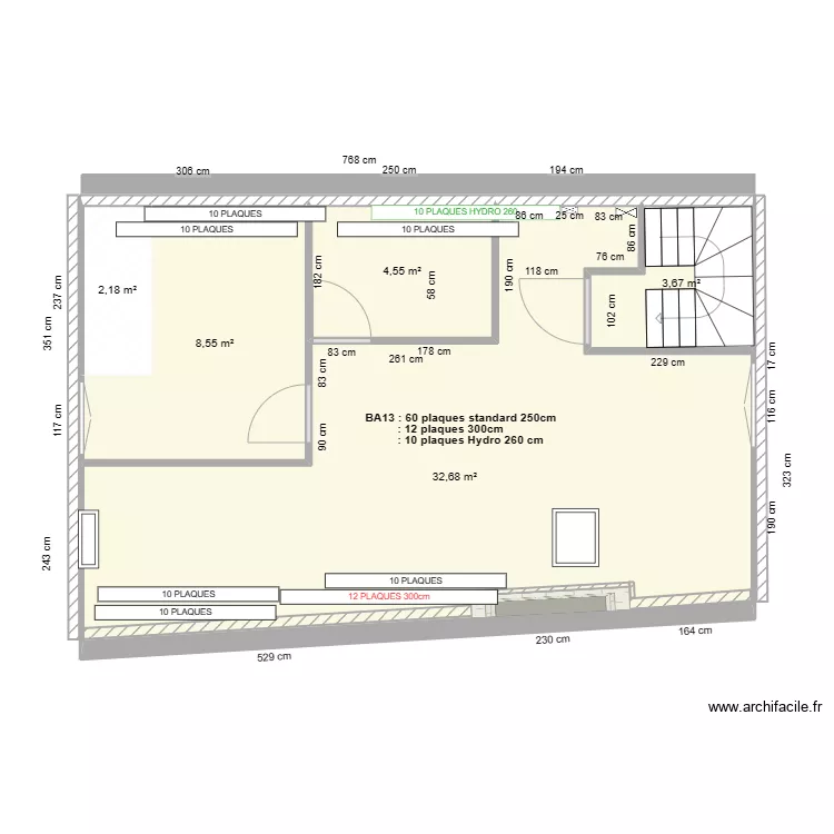 Appartement 3ème étage STOCKAGE BA13. Plan de Appartement 3ème étage STOCKAGE BA13. Plan de