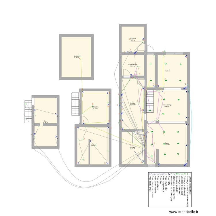 plan Amandine 1. Plan de 11 pièces et 154 m2