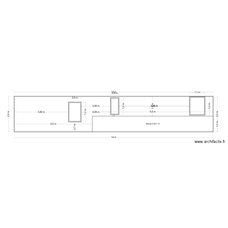 Lilas Façade Nord. Plan de 0 pièce et 0 m2