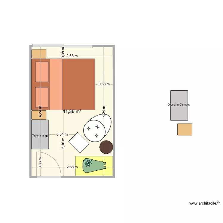 Chambre Parents_Transition Baby.#4. Plan de 1  et 11 m²