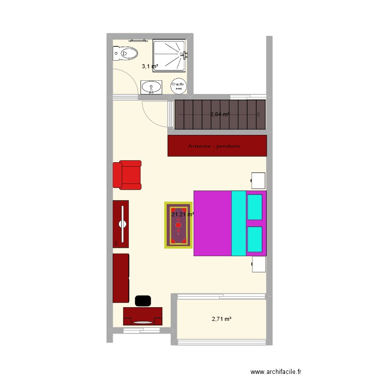 BASSAM 3. Plan de 4 pièces et 29 m2