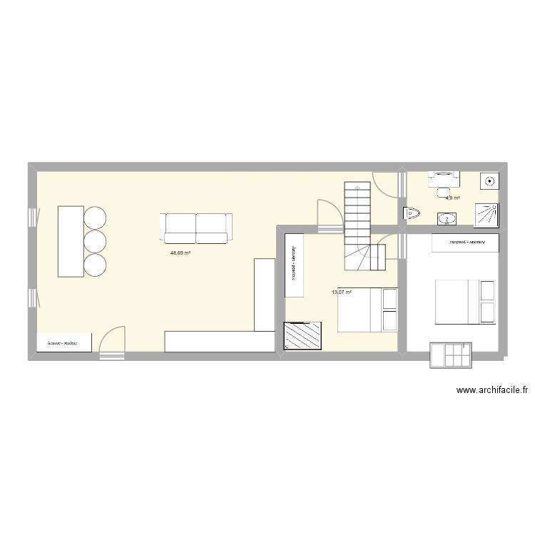 montelimar. Plan de 3 pièces et 67 m2