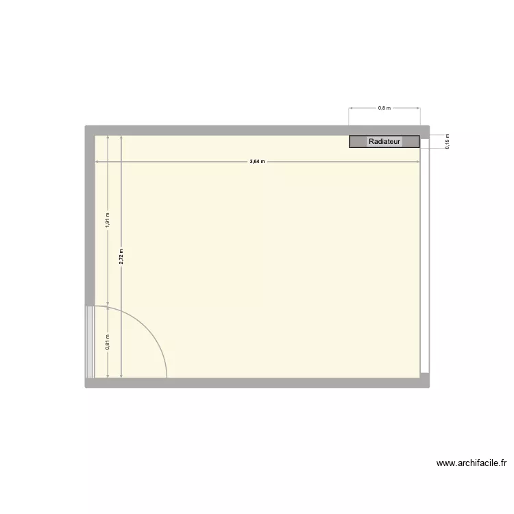 Chambre 2. Plan de 1  et 10 m²