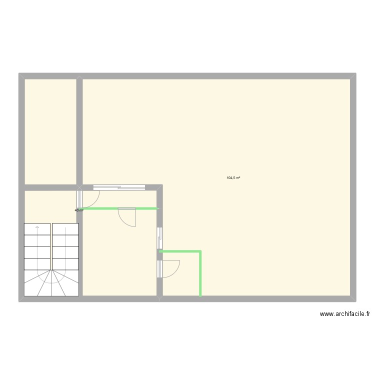 réno novy. Plan de 2 pièces et 145 m2