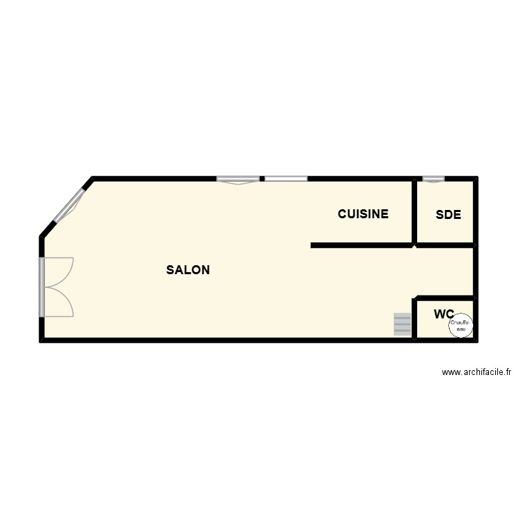 VERHOEVEN. Plan de 4 pièces et 37 m2
