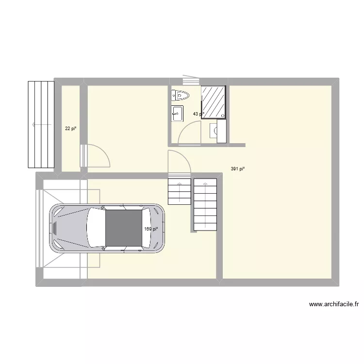 plan 4 maison des iles. Plan de 4  et 58 m²