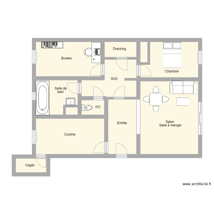 apt M.L. Plan de 11 pièces et 88 m2