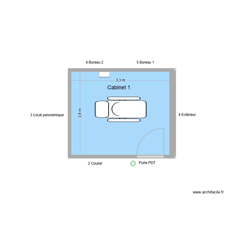 40254 Cabinet 1. Plan de 1  et 9 m²