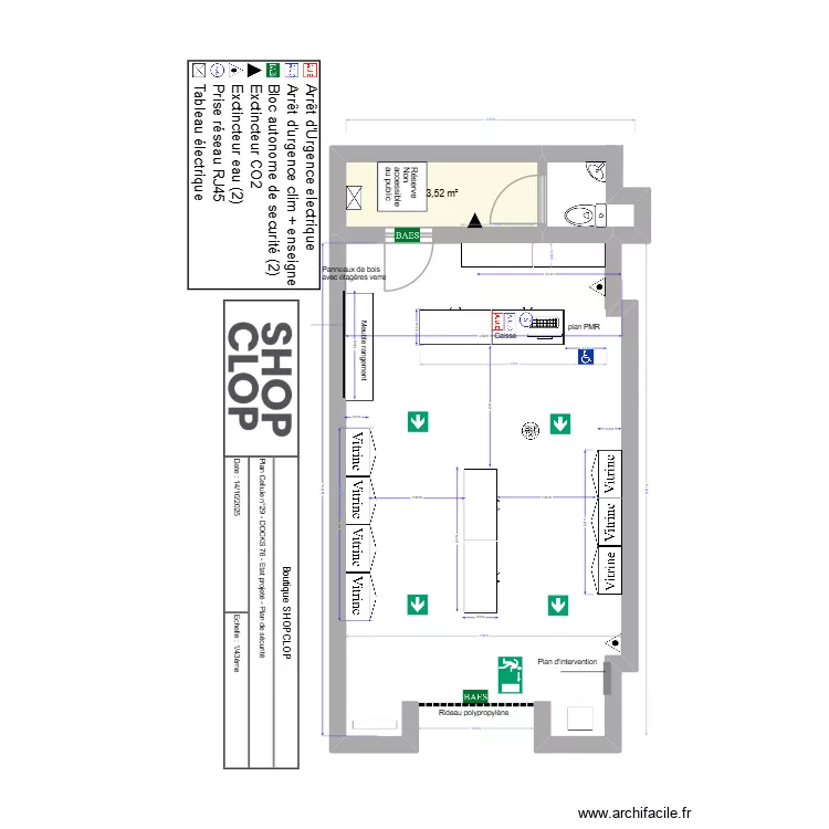 Docks shopclop securit&eacute;. Plan de 
