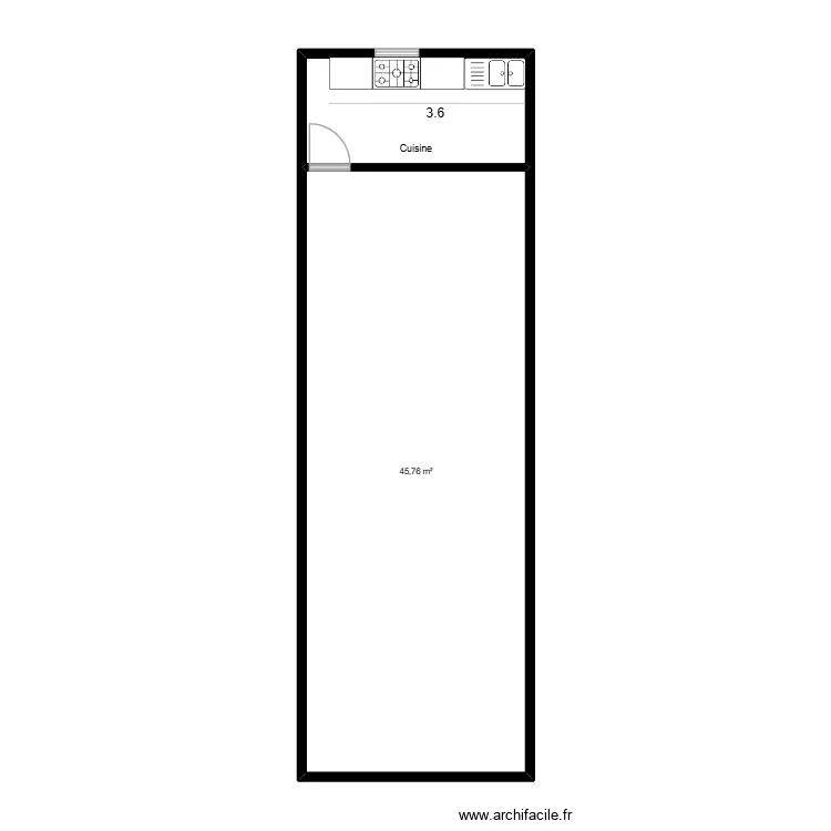 Plan fast food. Plan de 2  et 54 m²