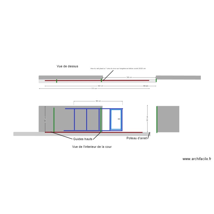 plan pose rail . Plan de 0 pièce et 0 m2