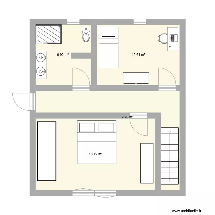 BBB. Plan de 4  et 45 m²