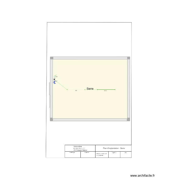 Serre. Plan de 1  et 19 m²