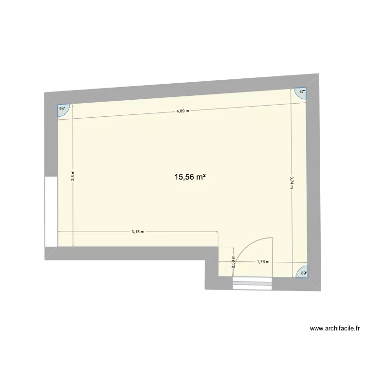 Chambre. Plan de 1 et 16 m² Chambre. Plan de 1 et 16 m²