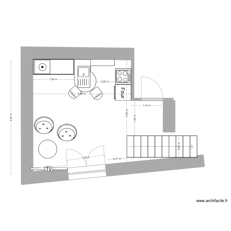 cuisine sejour appt 2 1er jet. Plan de 