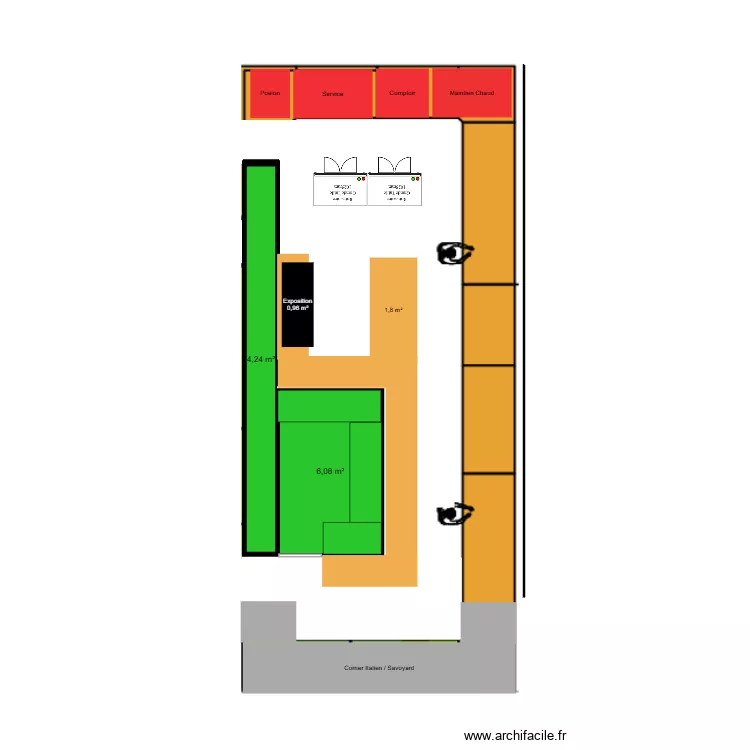 Ilot Charcu V2. Plan de 